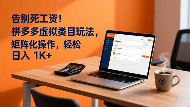 (12.27)告别死工资！拼多多虚拟类目玩法，矩阵化操作，轻松日入 1K+