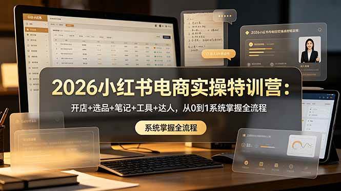 (6.22)2026小红书电商实操特训营：开店+选品+笔记+工具+达人，从0到1系统掌握全流程
