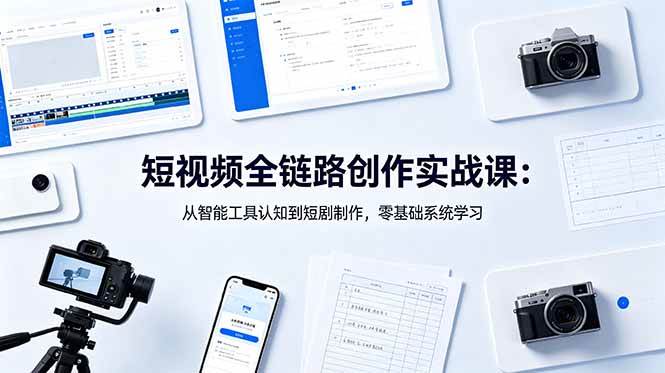 (6.02)短视频全链路创作实战课：从智能工具认知到短剧制作，零基础系统学习