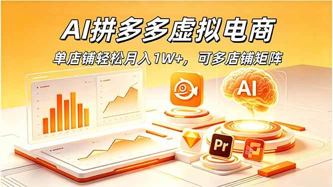 (6.22)AI拼多多虚拟电商，单店铺轻松月入1W+，可多店铺矩阵